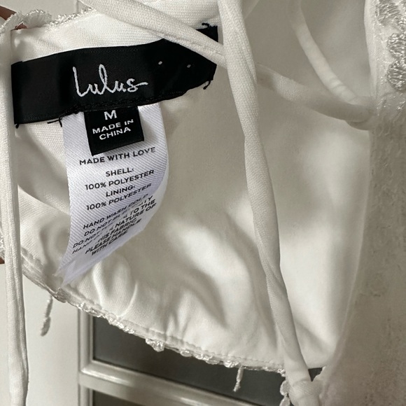 Lulu's Ivory Beaded Cutout Mini Dress - Picture 4 of 5